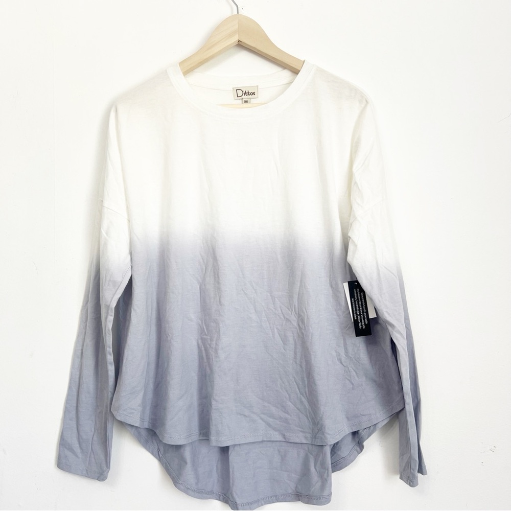 🤍DITTOS | White and Gray Ombre Long Sleeve Tee